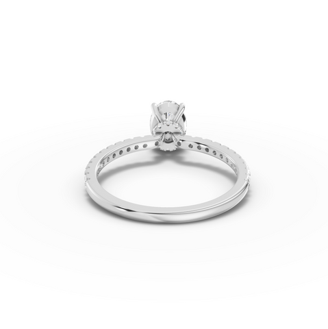 0.98 CT Oval Hidden Halo Pavé Ring