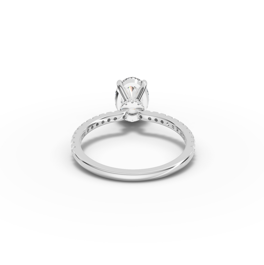 1.73 CT Oval Hidden Halo Pavé Ring