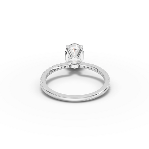 1.73 CT Oval Hidden Halo Pavé Ring