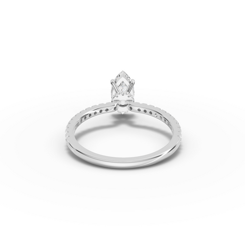 0.98 Ct Marquise Hidden Halo Pavé Ring