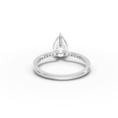 1.73 Ct Pear Hidden Halo Pavé Ring