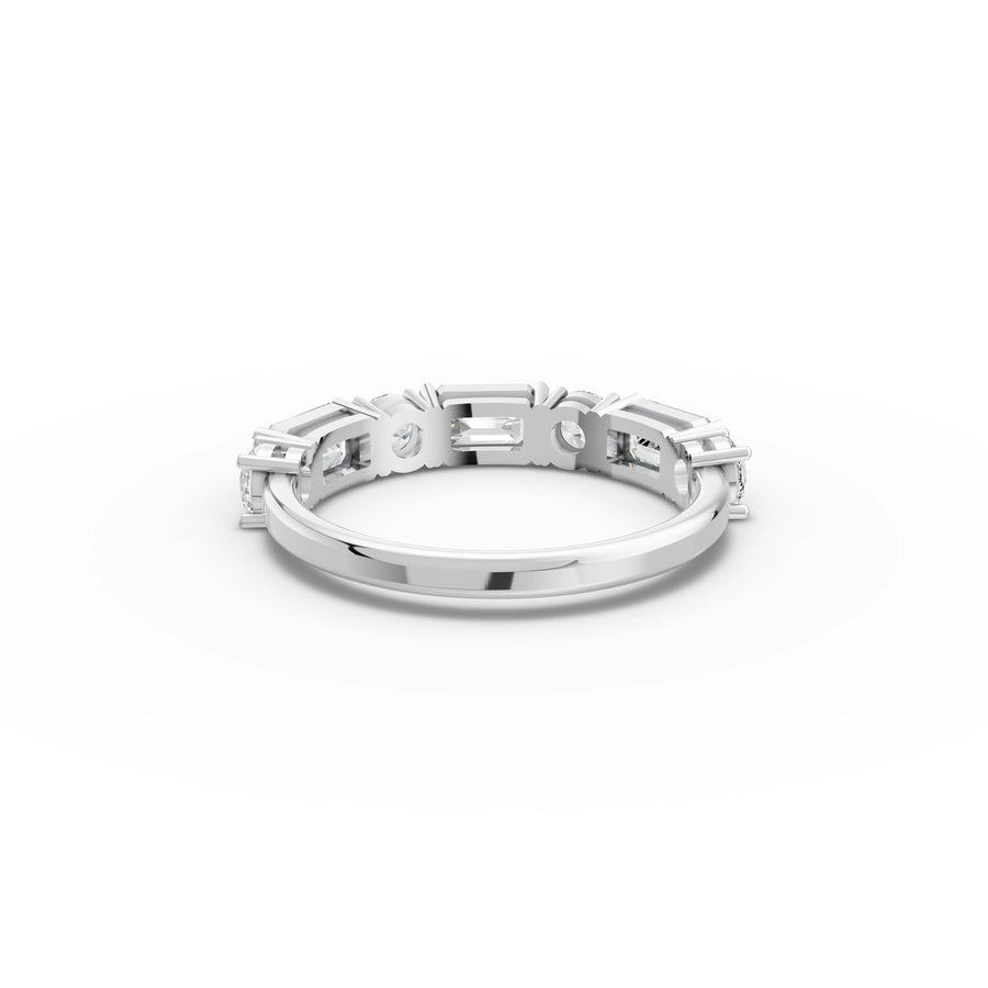 1.57 Ct Emerald Diamond Half Eternity Ring