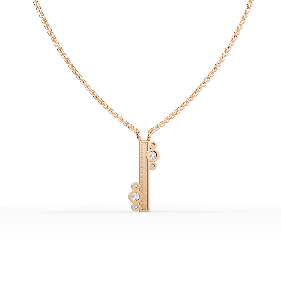 0.52 Ct Round Bezel Pavé Necklace