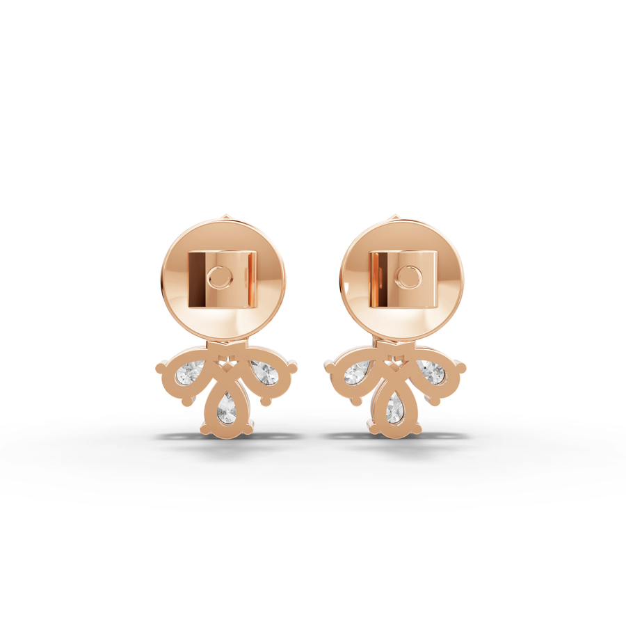 0.53 Ct Marquise Floral Diamond Studs