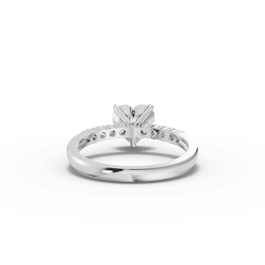 1.24 Ct Heart Pavé Lab Diamond Ring