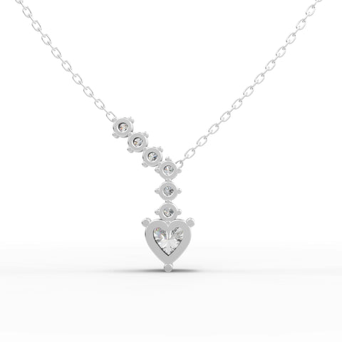 3.08 Ct Heart-Cut Graduated Lab Diamond Bridal Jewelry Set