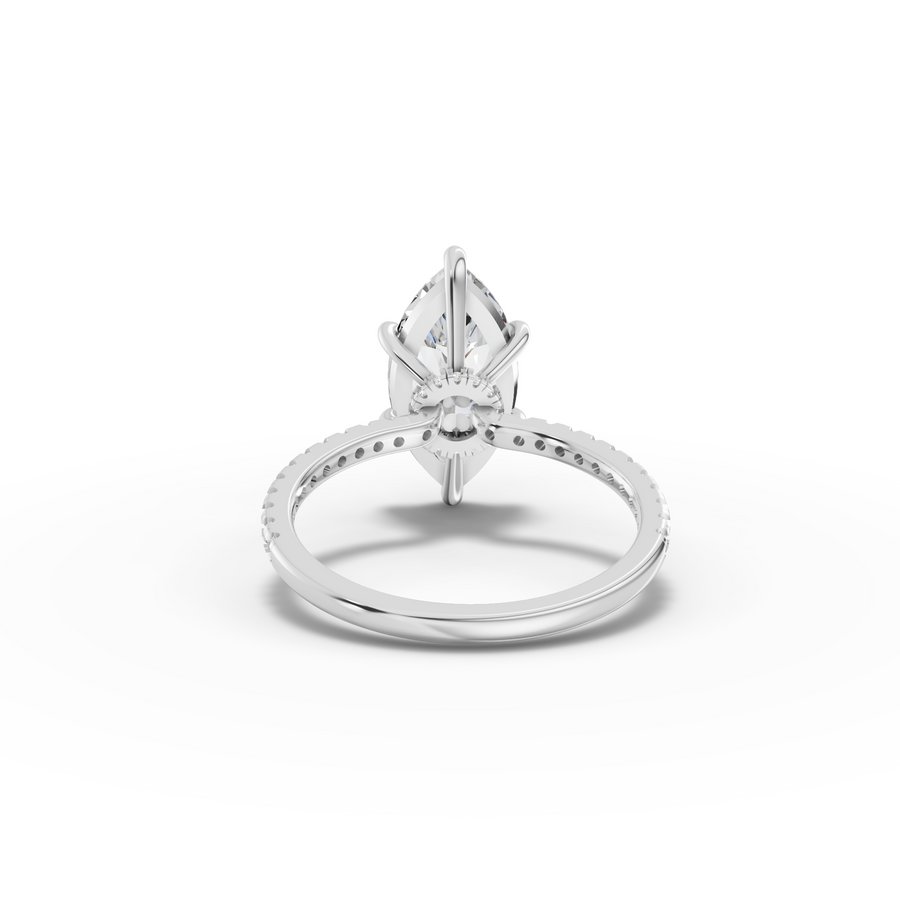 2.73 Ct Marquise Hidden Halo Accent Lab Diamond Ring