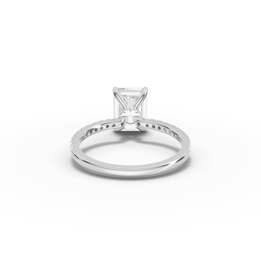 2.23 CT Emerald Hidden Halo Pavé Ring