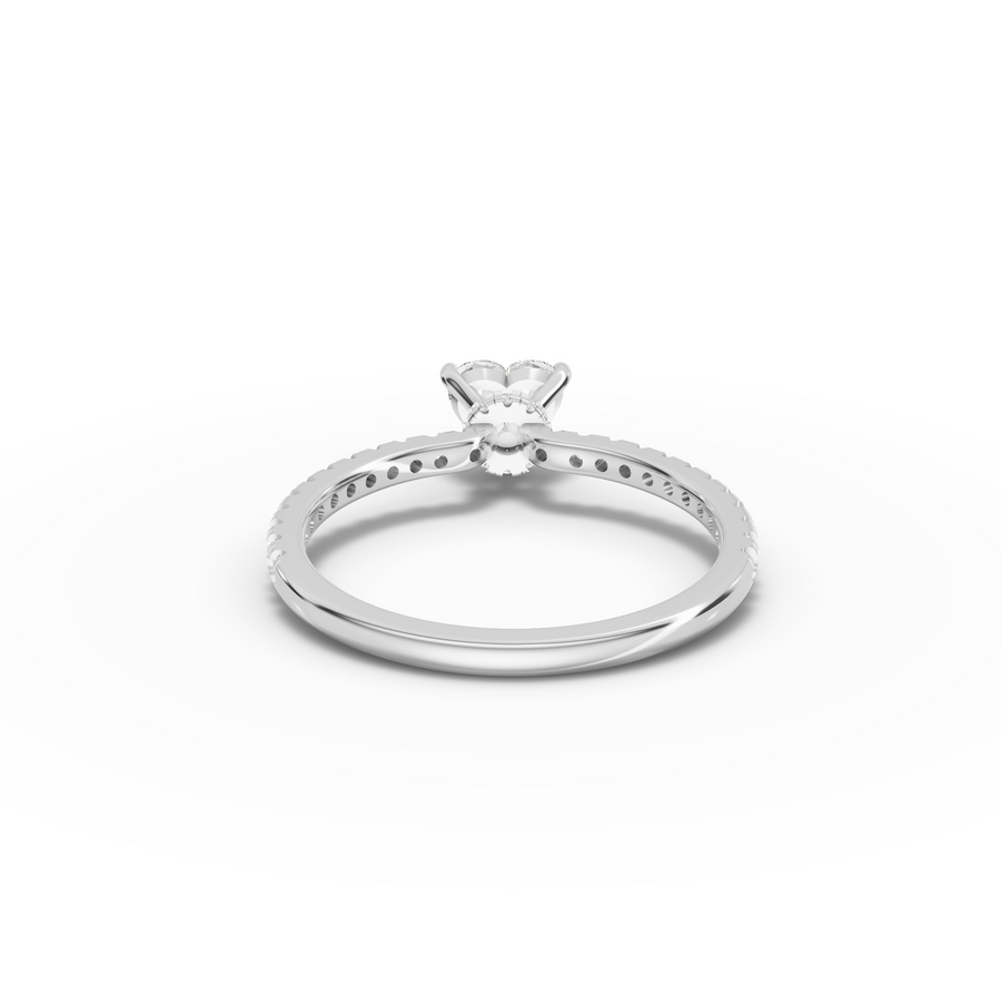 0.73 CT Heart Hidden Halo Pavé Ring