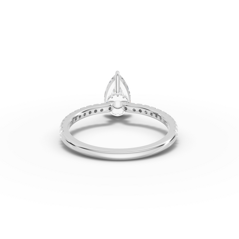 1.23 Ct Pear Hidden Halo Pavé Ring
