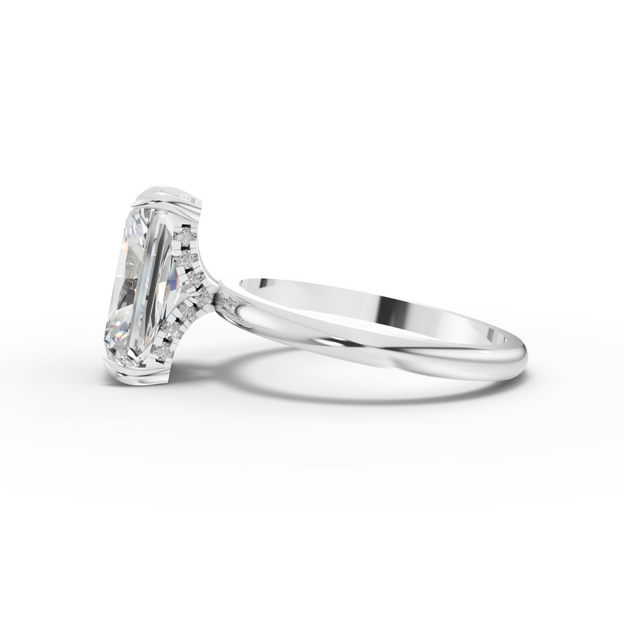 2.11 Ct Radiant Hidden Halo Ring 2.00 Ct Center