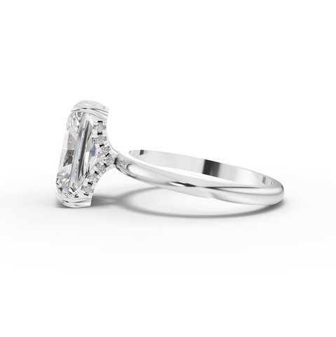 2.11 Ct Radiant Solitaire Lab Diamond Hidden Halo Ring 2.00 Ct Center