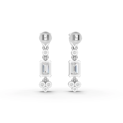 Pear & Emerald-Cut Lab-Grown Diamond Drop Earrings