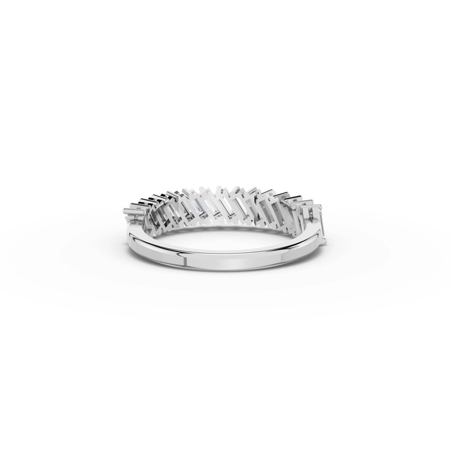 0.74 Ct Baguette Basket Set Half Eternity Band