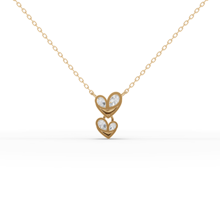 0.42 Ct Double Heart Lab Diamond Pendant