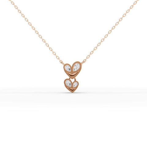 1.67 Ct Double Heart Lab Diamond Jewelry Set with Ring, Earrings & Necklace