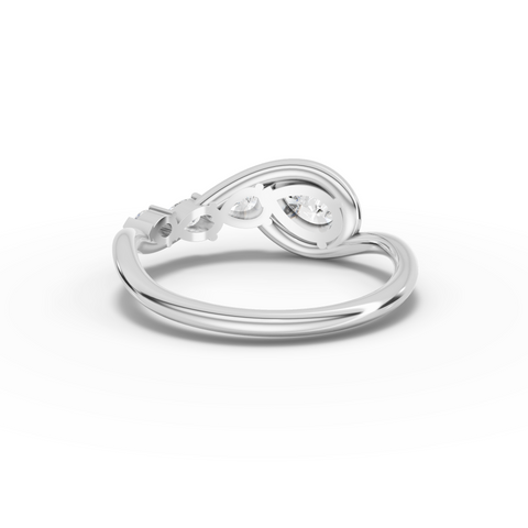 Lab-Grown Pear Diamond Swirl Open Wrap Ring