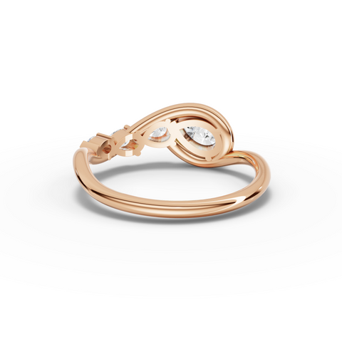 Lab-Grown Pear Diamond Swirl Open Wrap Ring