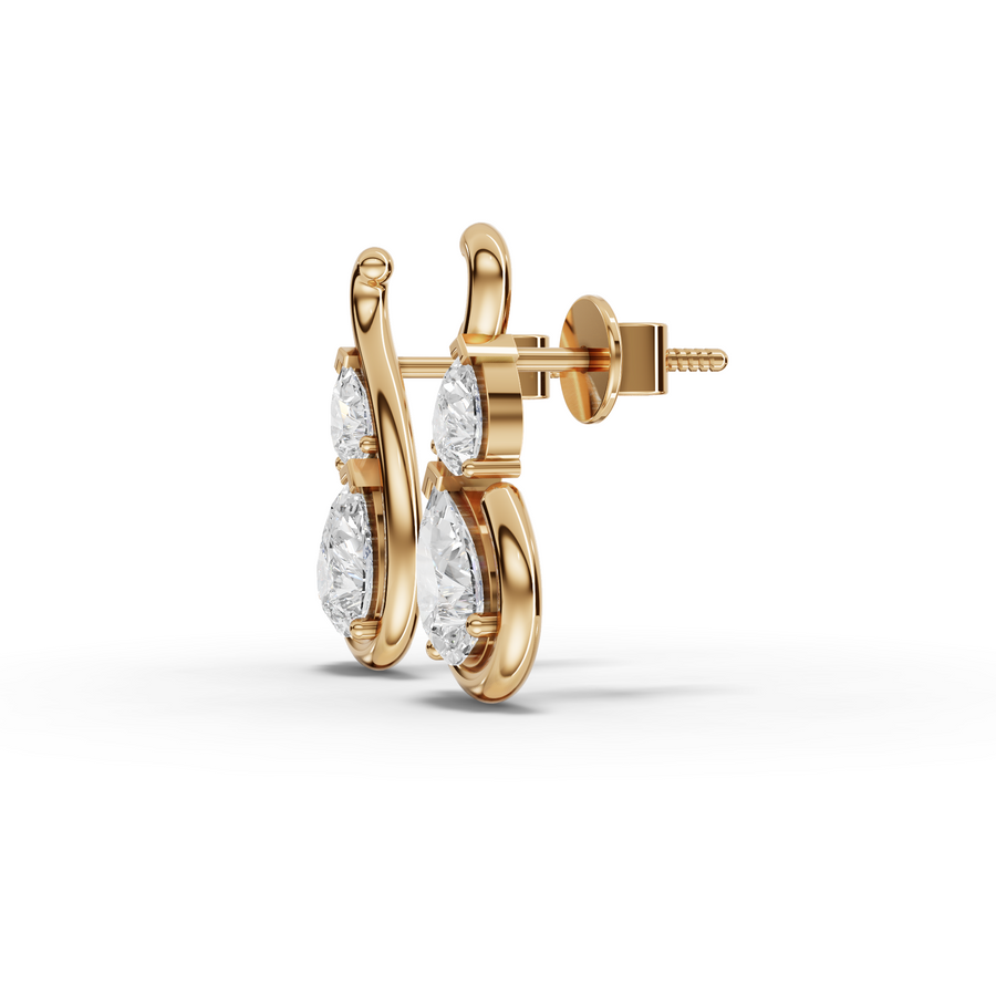 0.98 Ct Pear Statemeent Studs Earring