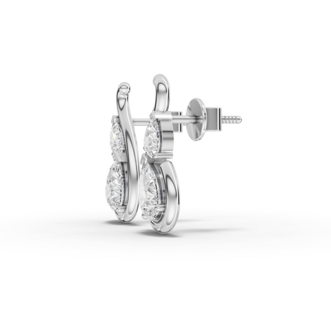 0.98 Ct Lab-Grown Pear Diamond Swirl Stud Earrings