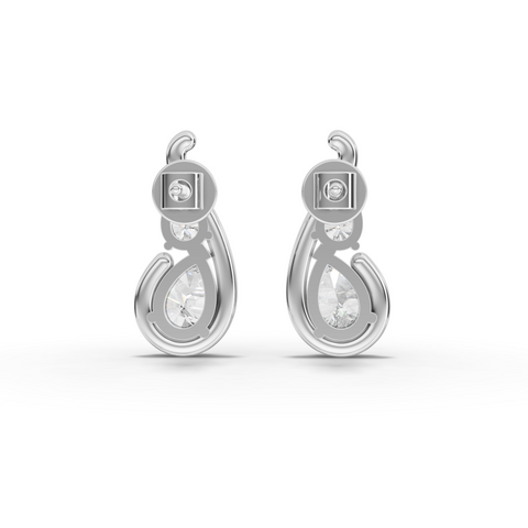 0.98 Ct Lab-Grown Pear Diamond Swirl Stud Earrings