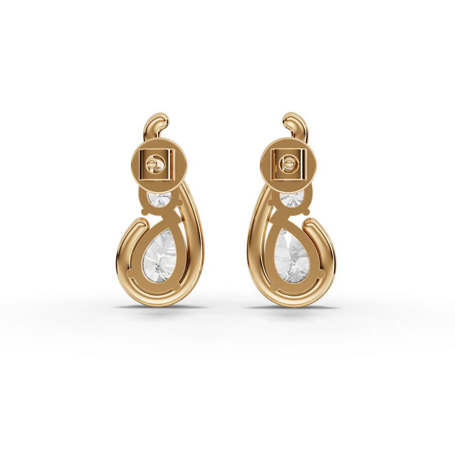 0.98 Ct Pear Statemeent Studs Earring