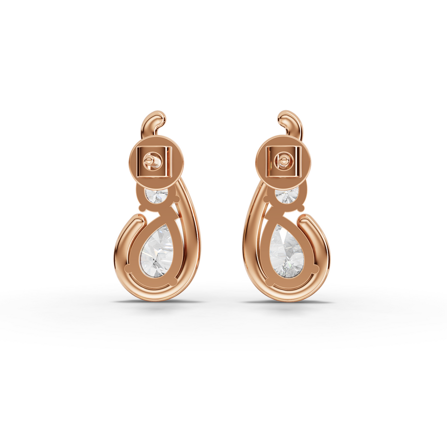 0.98 Ct Pear Statemeent Studs Earring