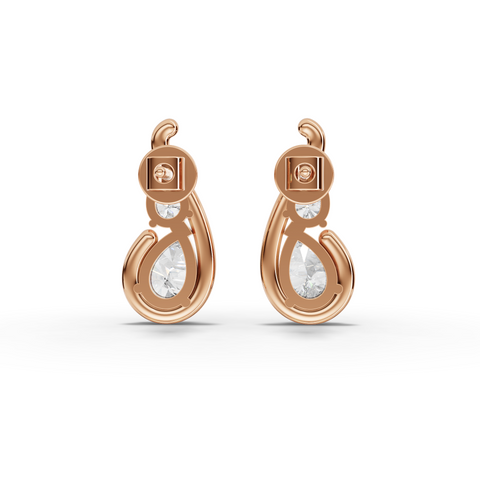 0.98 Ct Lab-Grown Pear Diamond Swirl Stud Earrings