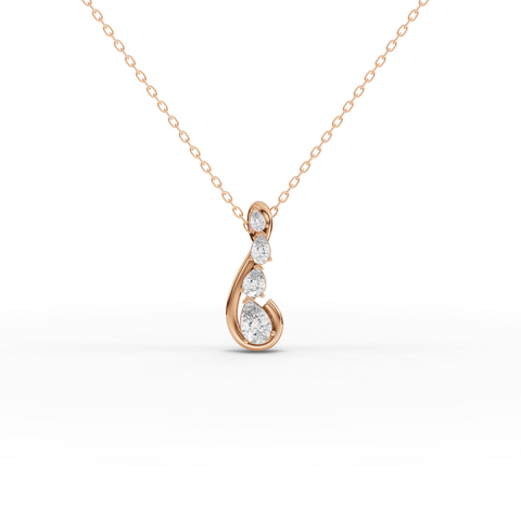 1.89 Ct Pear Swirl Lab Grown Diamond Jewelry Set
