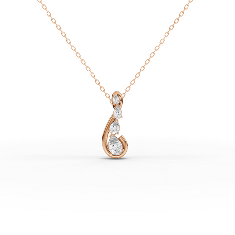 1.89 Ct Pear Swirl Lab Grown Diamond Jewelry Set