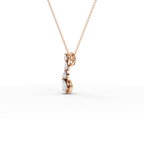 قلادة متدلية من الألماس المستدير المصنّع في المختبر