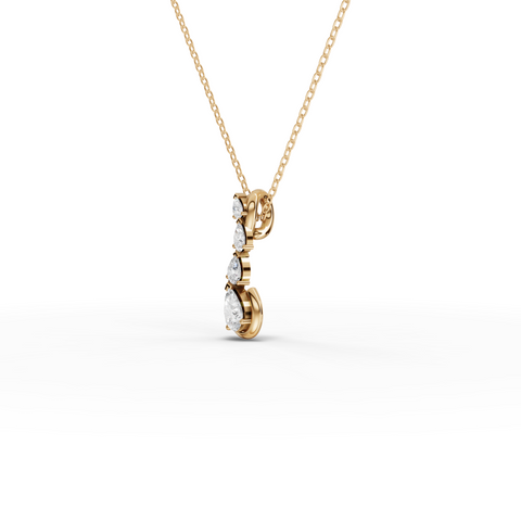 قلادة متدلية من الألماس المستدير المصنّع في المختبر