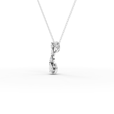 قلادة متدلية من الألماس المستدير المصنّع في المختبر