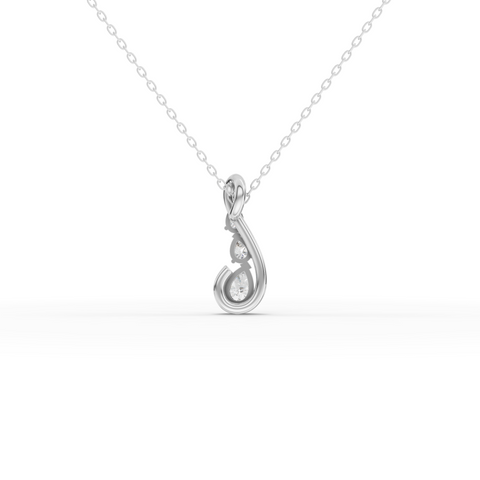 قلادة متدلية من الألماس المستدير المصنّع في المختبر