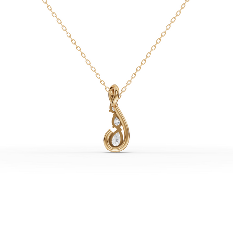 قلادة متدلية من الألماس المستدير المصنّع في المختبر