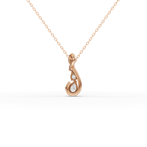 قلادة متدلية من الألماس المستدير المصنّع في المختبر