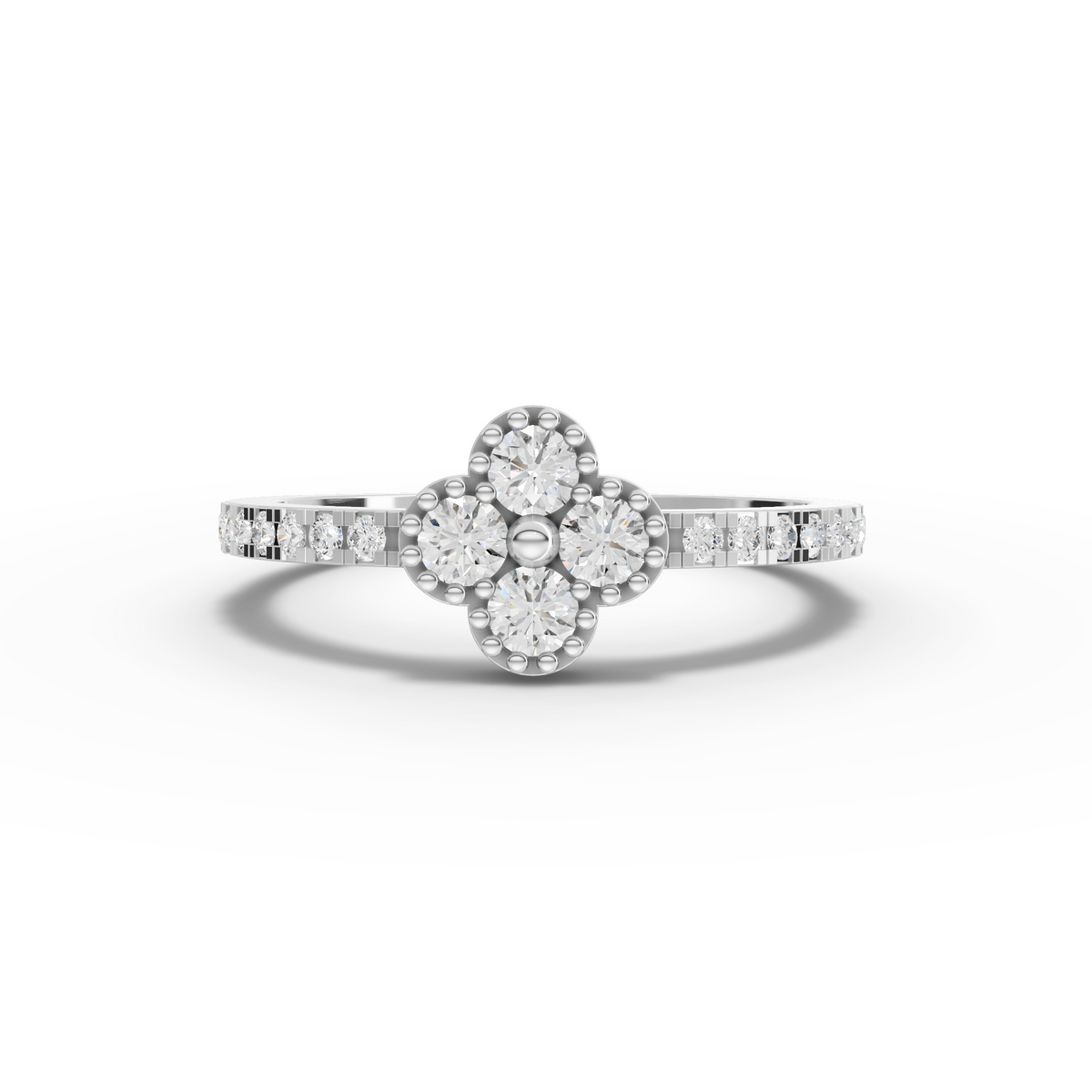 0.36 Ct Lab-Grown Round Diamond Floral Cluster Ring