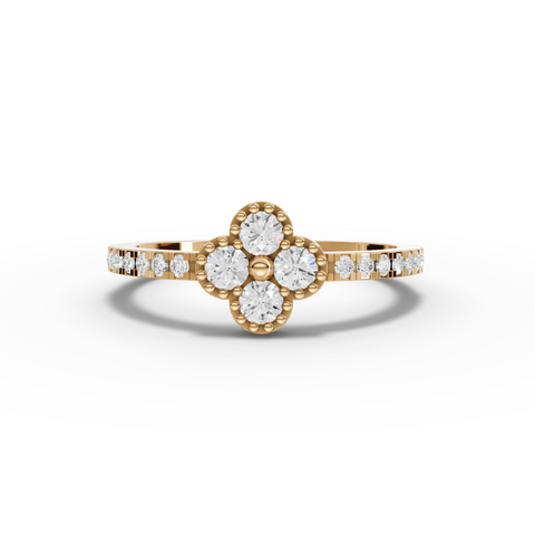 1.56 Ct Floral Cluster Round Lab Grown Diamond Jewelry Set