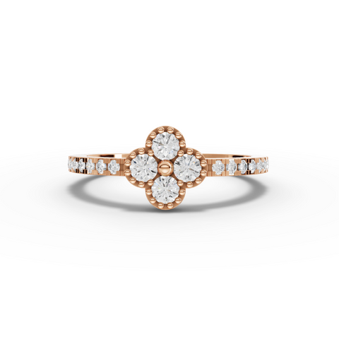 0.36 Ct Lab-Grown Round Diamond Floral Cluster Ring