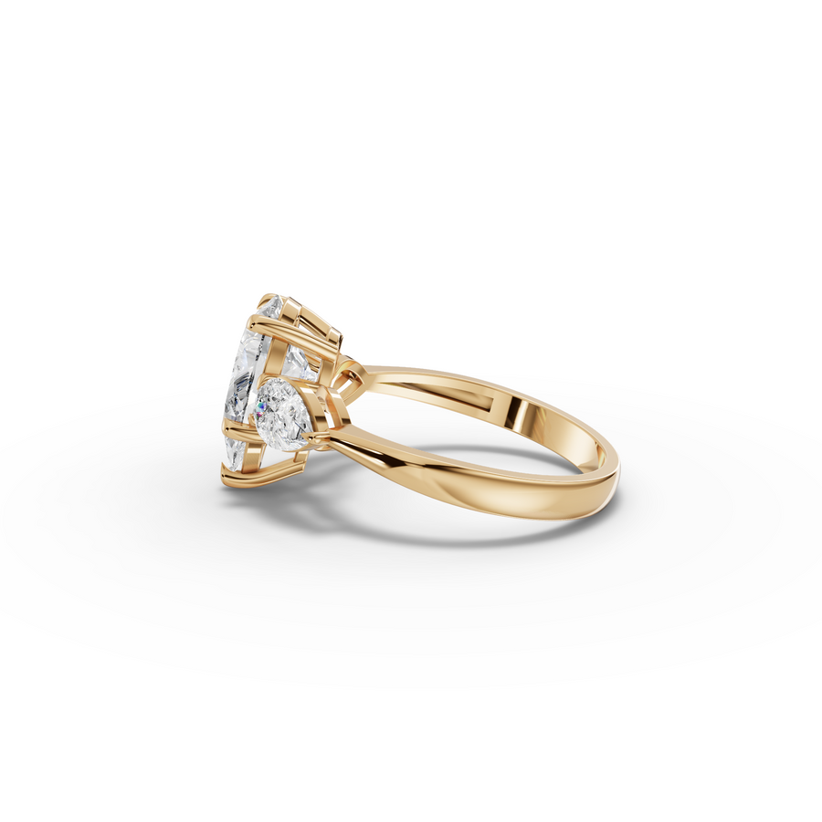 2.71 Ct Pear Three-Stone Solitaire Lab Grown Diamond Ring