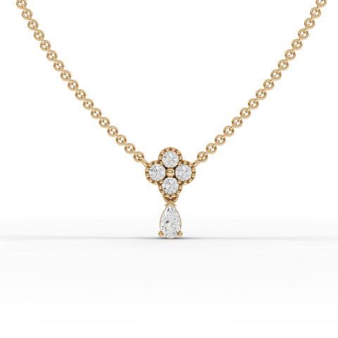 1.56 Ct Floral Cluster Round Lab Grown Diamond Jewelry Set