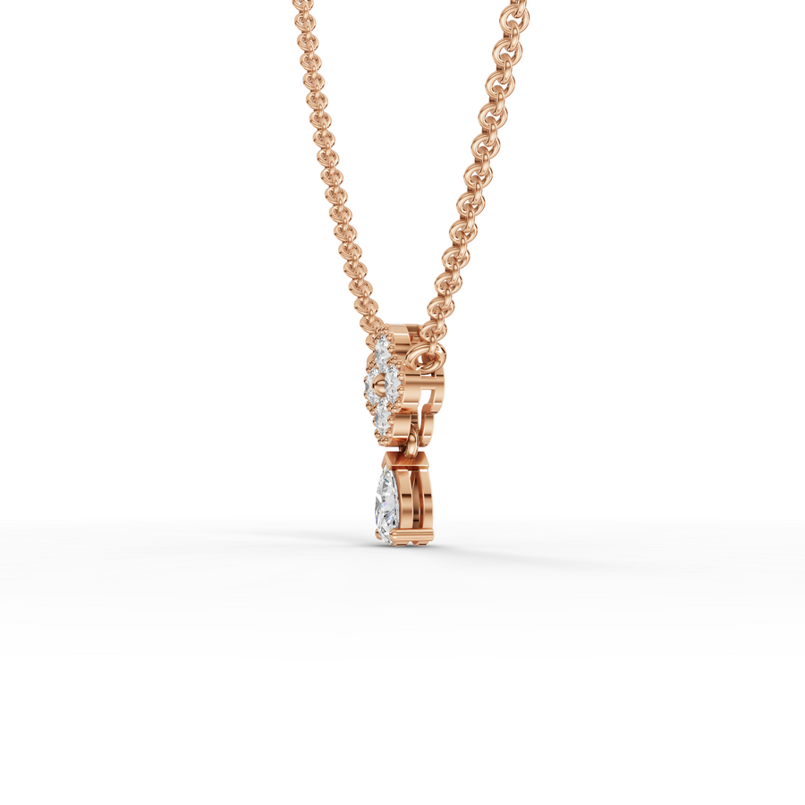 0.40 Ct Round With Pear Statement Pendant
