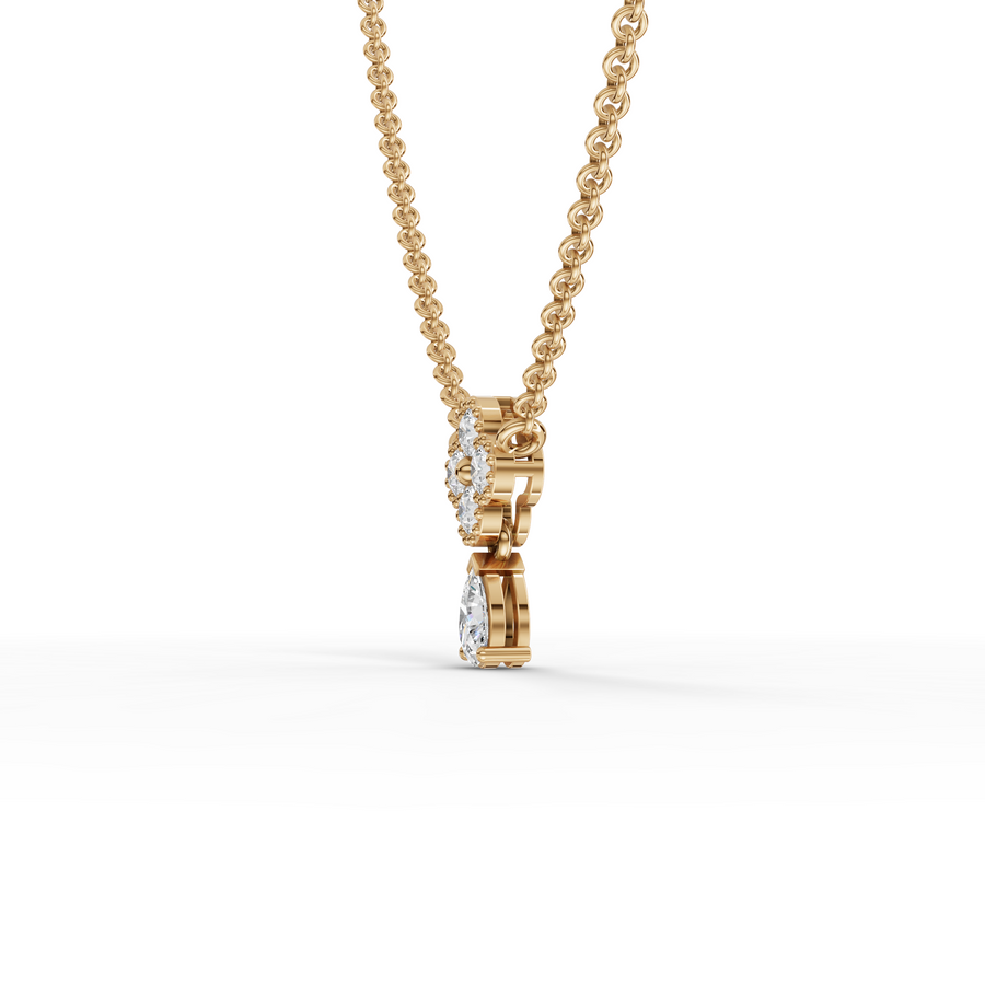 0.40 Ct Round With Pear Statement Pendant