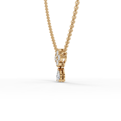 Lab-Grown Diamond Floral Cluster Drop Pendant Necklace