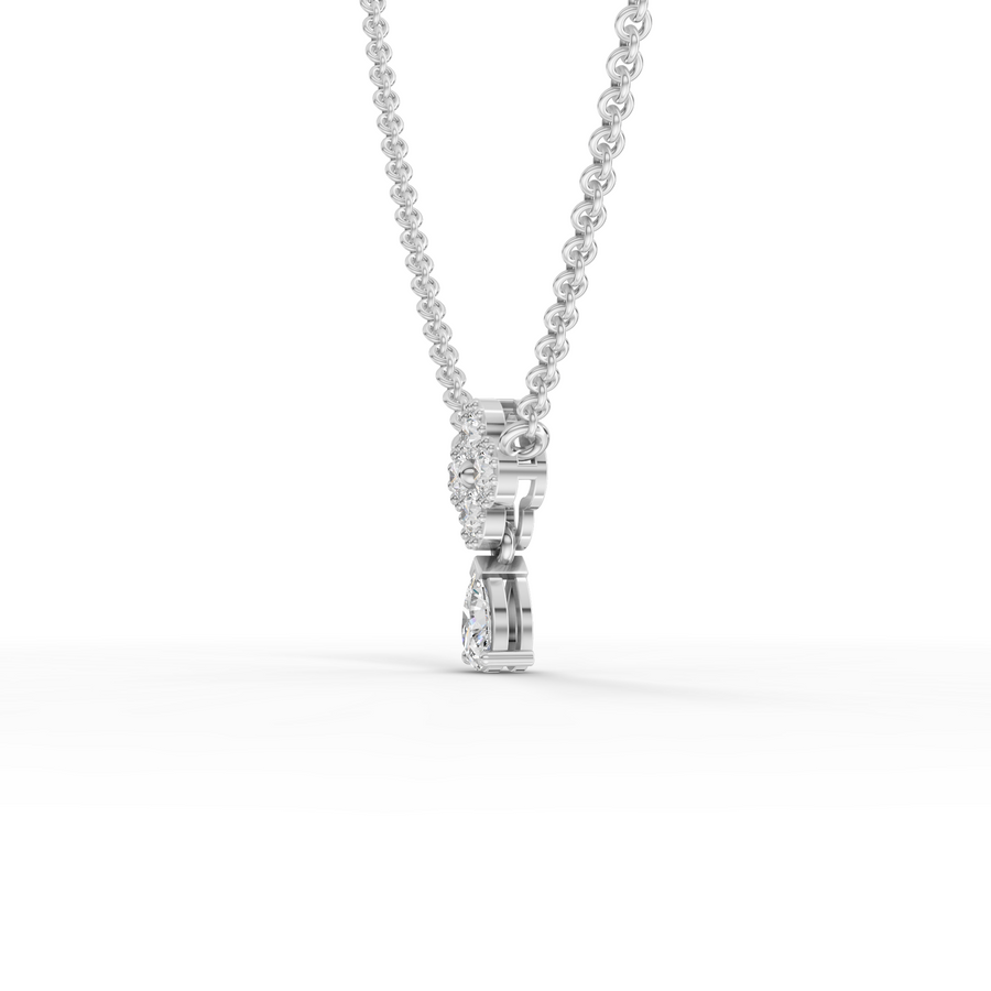 0.40 Ct Round With Pear Statement Pendant