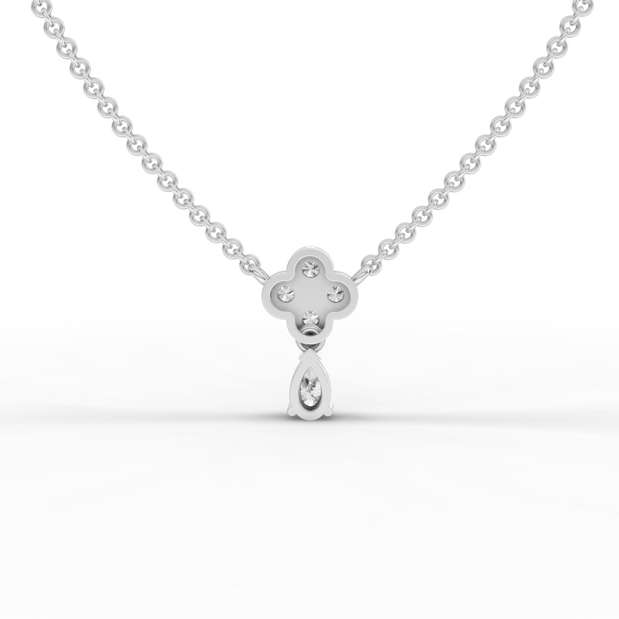 0.40 Ct Round With Pear Statement Pendant