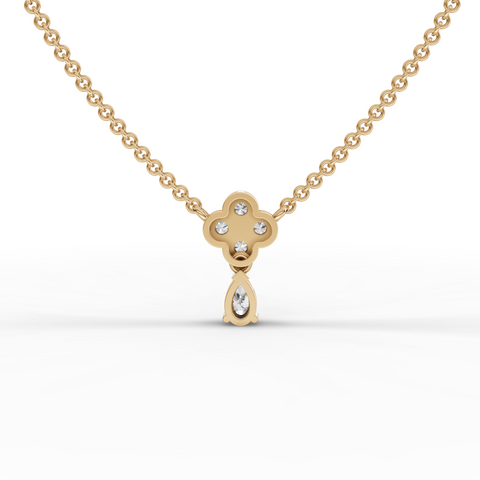 Lab-Grown Diamond Floral Cluster Drop Pendant Necklace