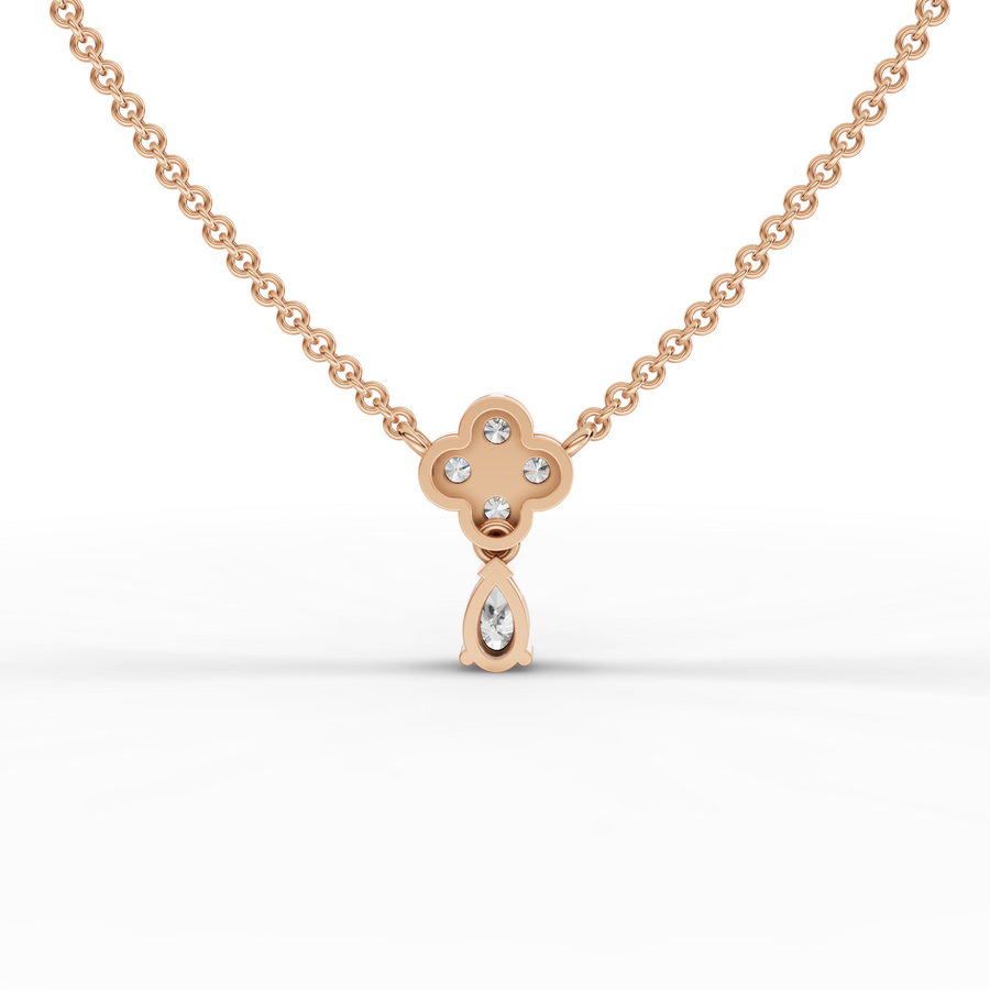 0.40 Ct Round With Pear Statement Pendant