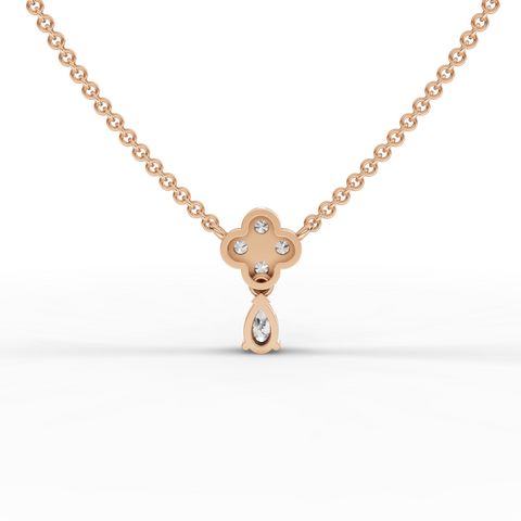 Lab-Grown Diamond Floral Cluster Drop Pendant Necklace