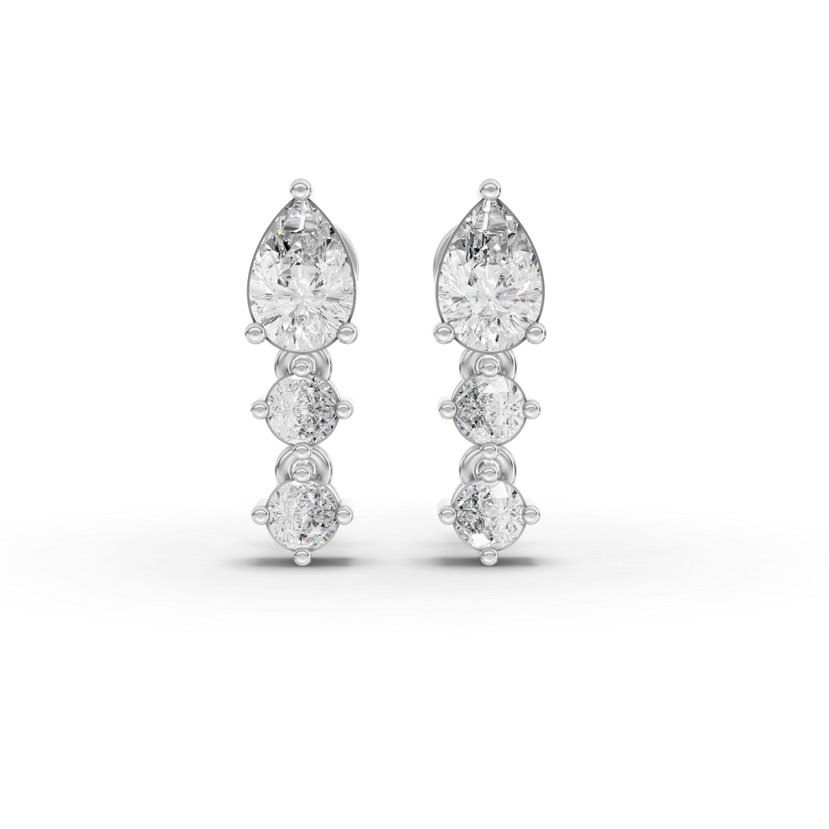 1.02 Ct Pear Drop Lab Grown Diamond Dangle Earrings